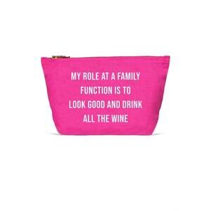 NEW LA TRADING CO drink all the wine pouch in pink
